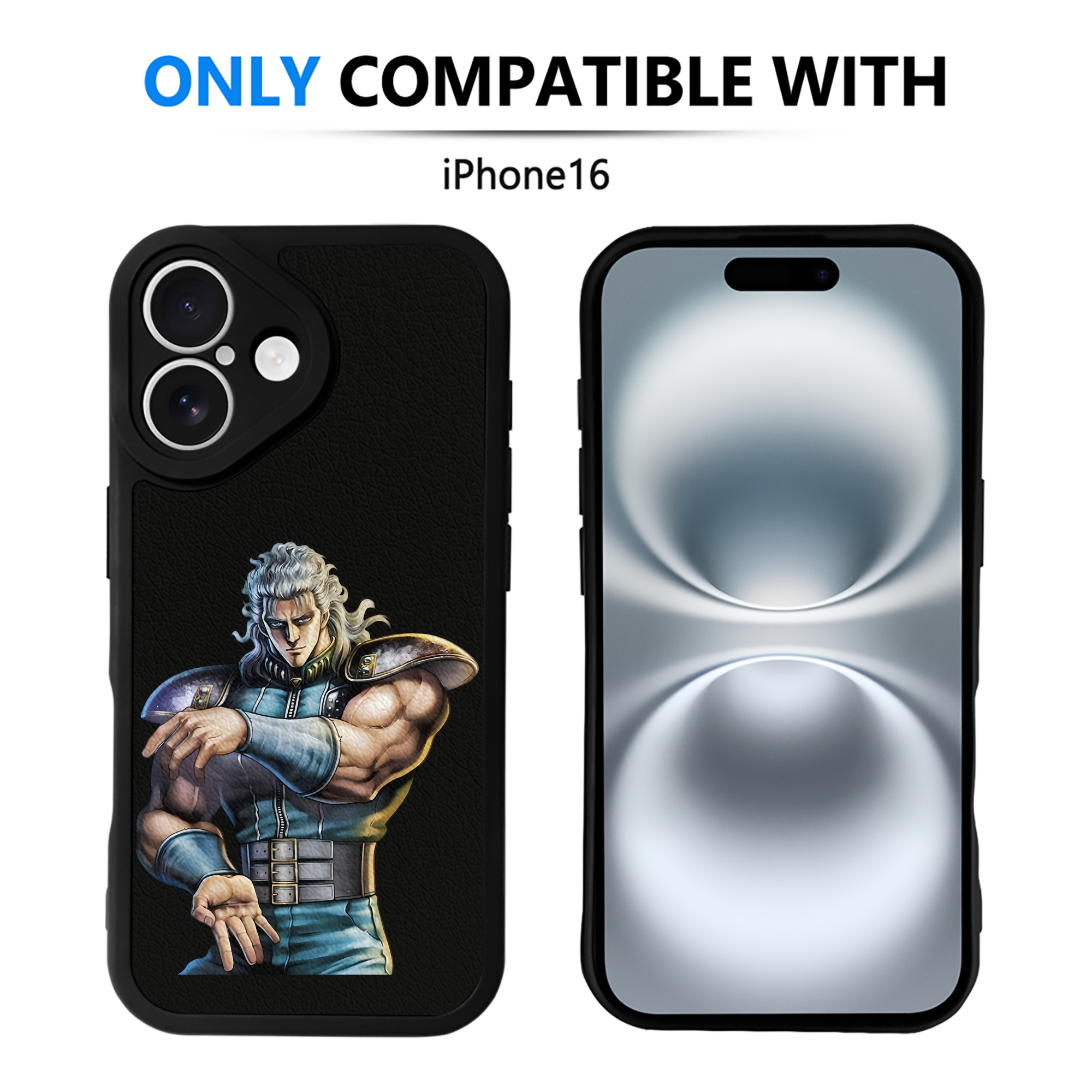 （画像用） 北斗の拳 Fist of the North Star 【iPhone 16シリーズ対応】シリコンスマホケース（レザー調） 材質：シリコン